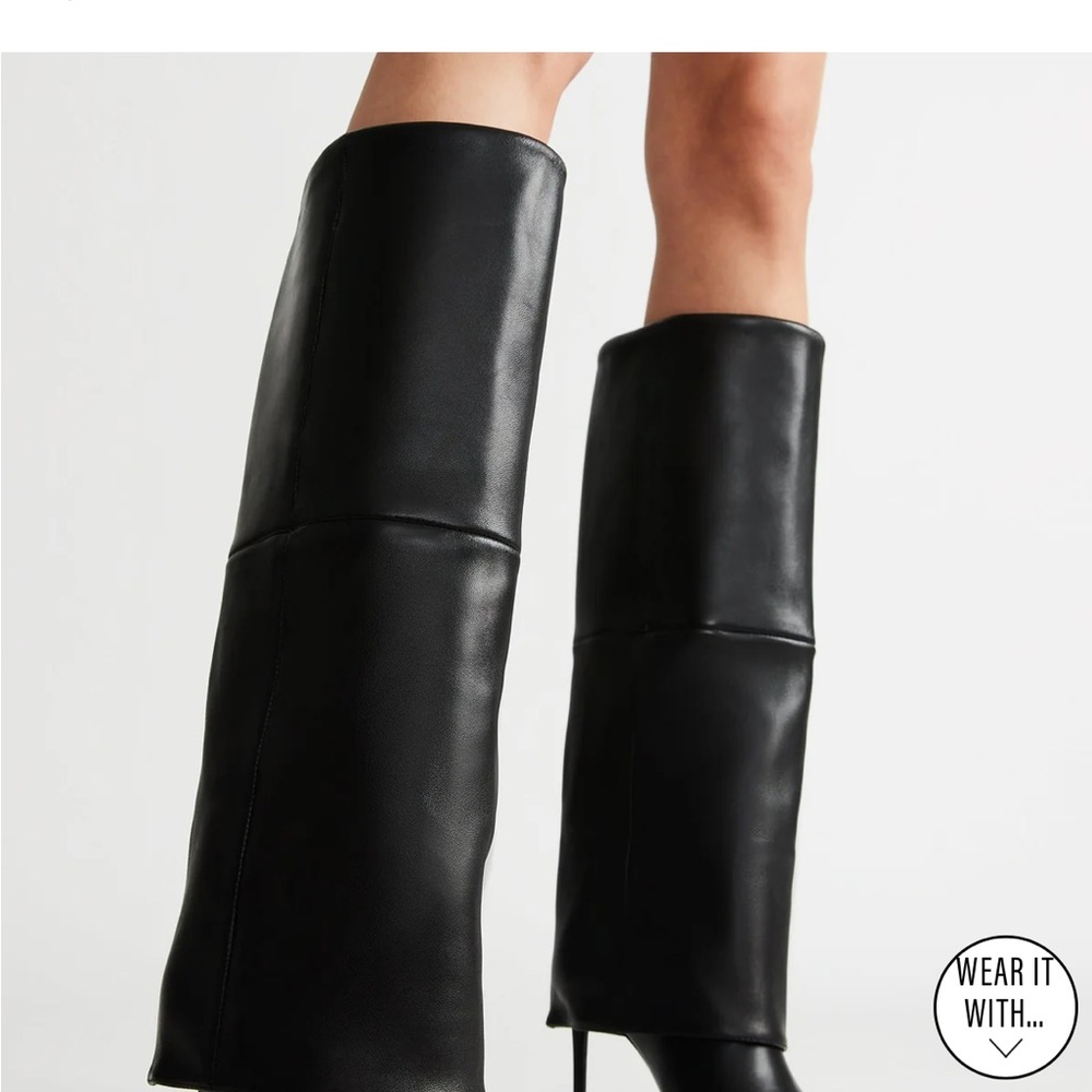 Steve Madden Black Heeled Boots Sleek Design